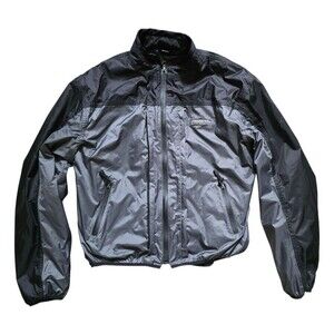 Olympia Moto Sports Mens Jacket Gray Size Large Motorcycle Wind Protection Coat